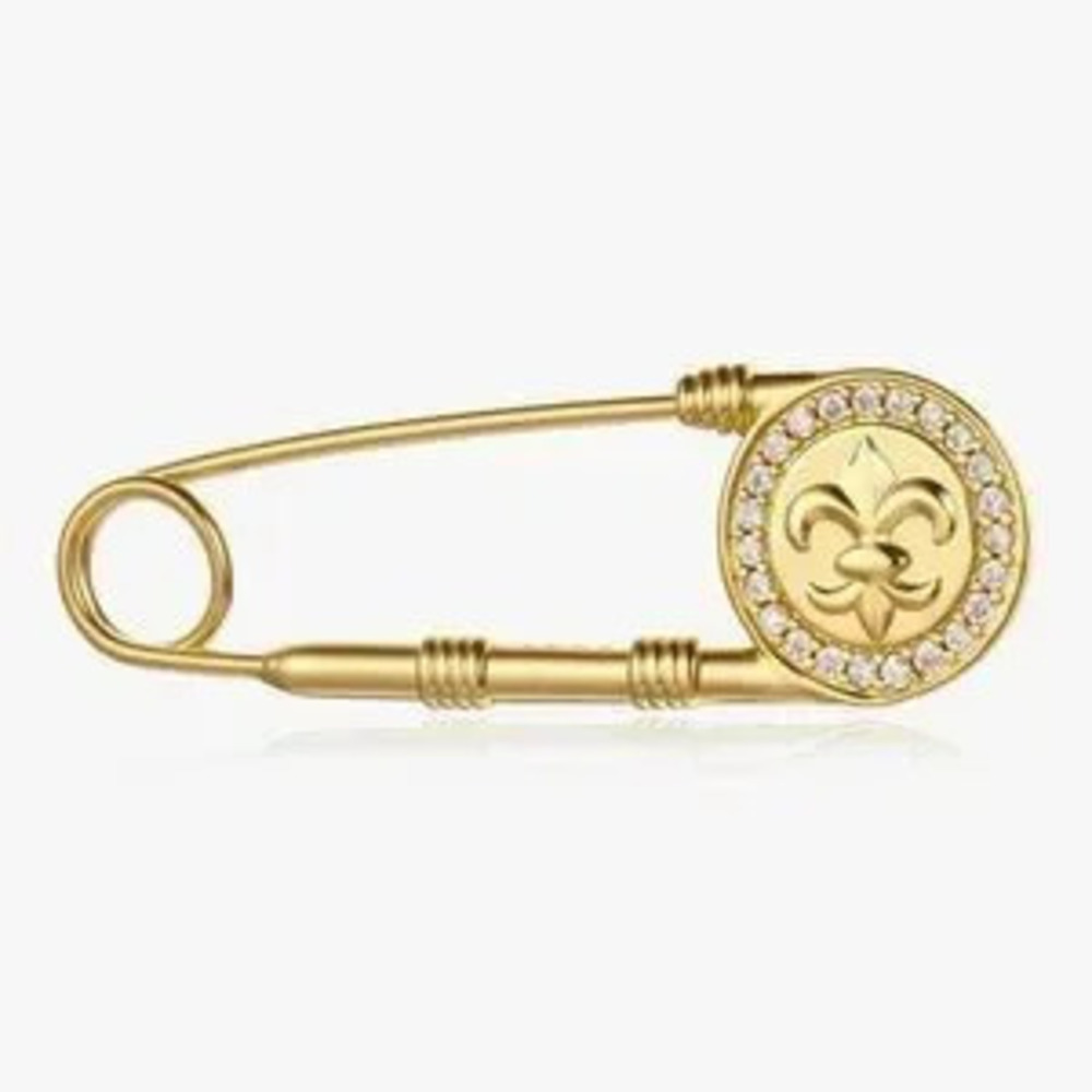 NEW?18K Gold Plated Elegant Gold Fleur-de-Lis Brooch